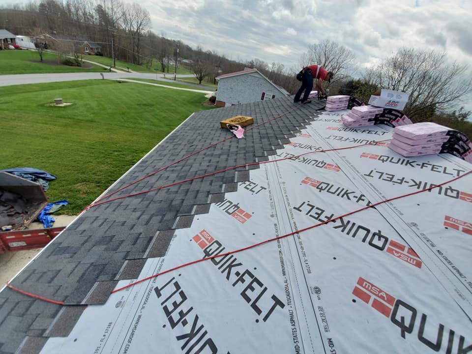 Roof installation in progress
