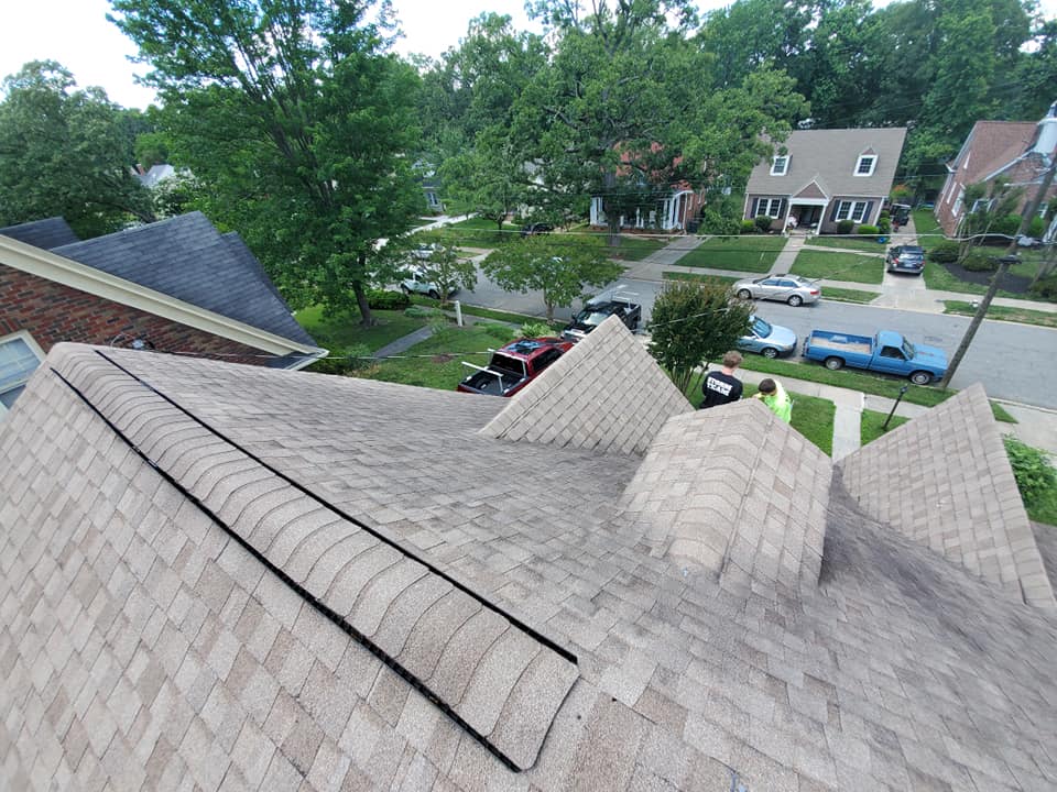 Completed shingle roof